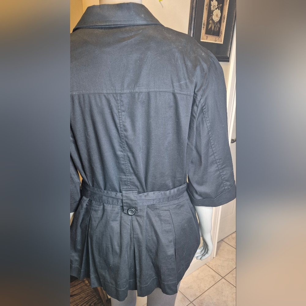 Dots Black Women's Button Down 3/4 Sleeve Shirt - Picture 5 of 14